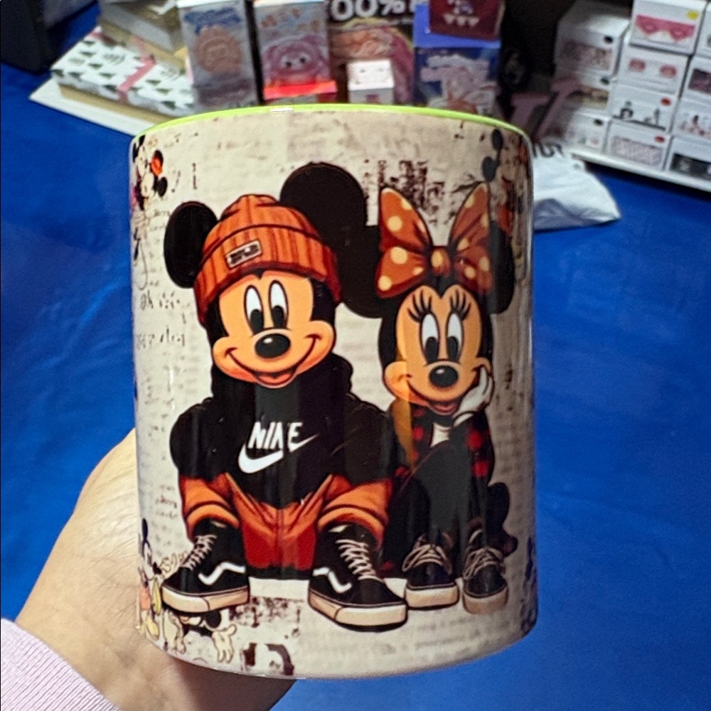 Coach Blue and Multicolor Patterned Mug